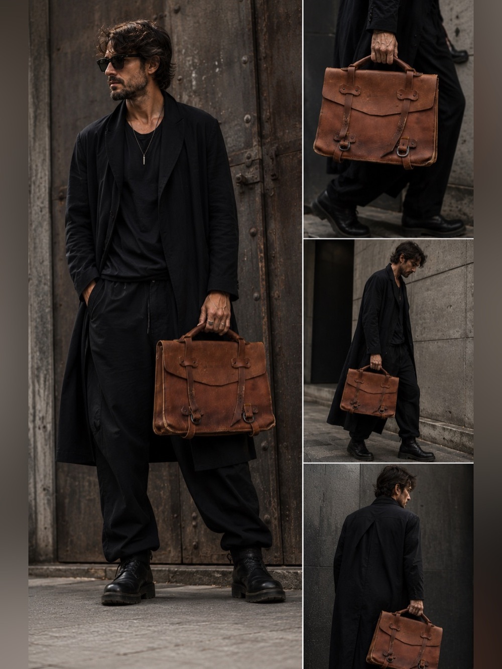 Rustic vintage Classic Brown Leather satchel Bag